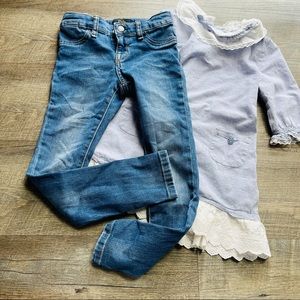Polo Ralph Lauren Jeans & Korean Lace trim Top,6T